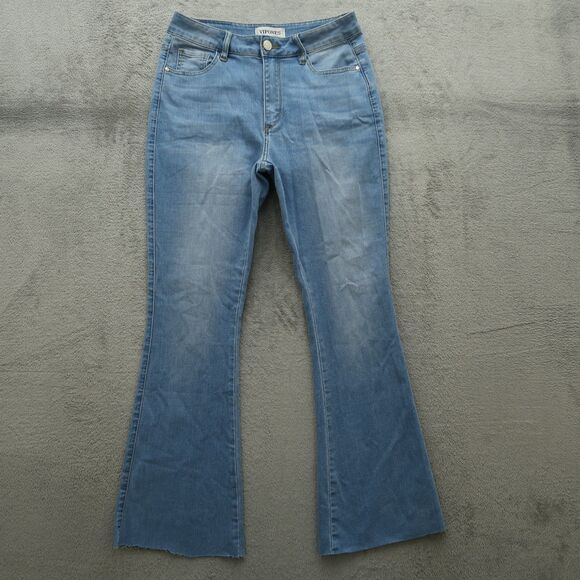 VIPONES Jeans Women's Size 8 Blue High-Rise Bootcut Denim 30" Inseam Stretch - Picture 1 of 16